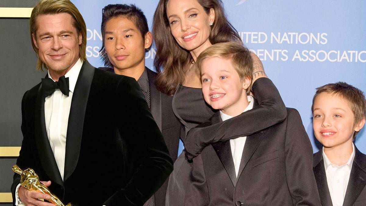 Zakamuflowany Brad Pitt spotkał się z Angeliną Jolie i dziećmi ...