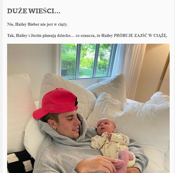 Justin & Hailey Bieber Spodziewają się Dziecka!...