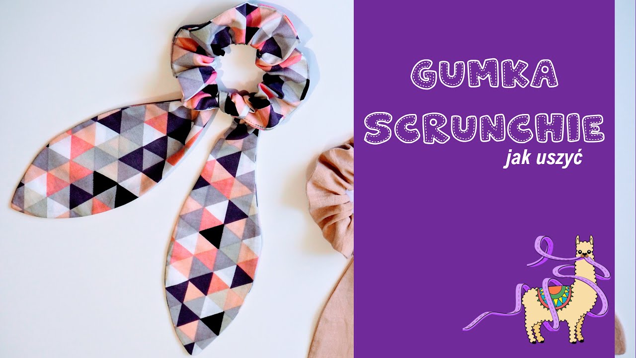 Gumka Scrunchie - jak uszyć, DIY - darmowy wykrój